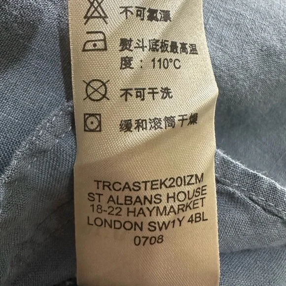 Burberry light blue button down mens shirt size L